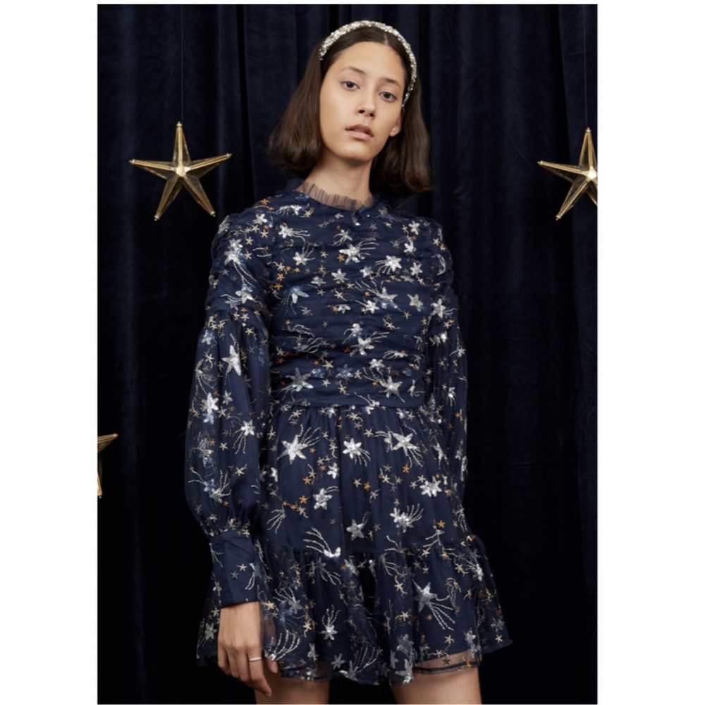 Sister Jane Shooting Star Embroidered mini dress